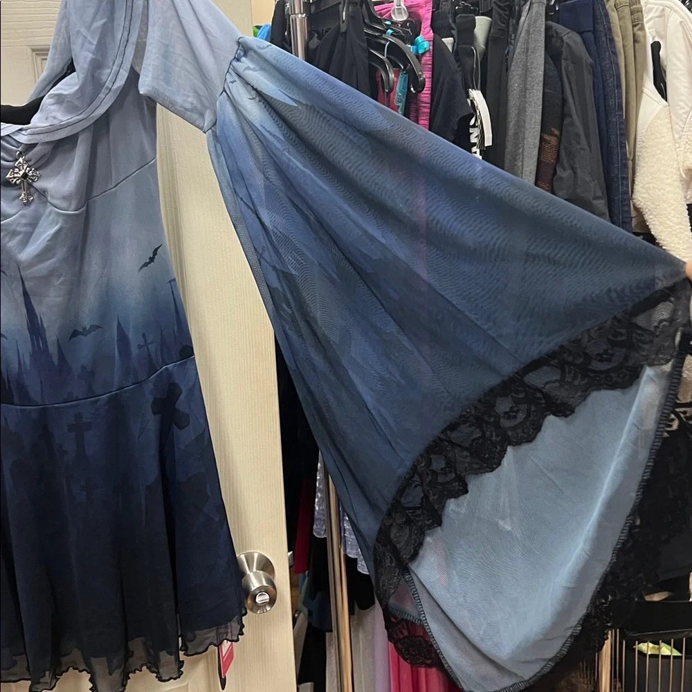 ROMWE | Gothic Dark Castle Graveyardd Mesh dress - Picture 4 of 7